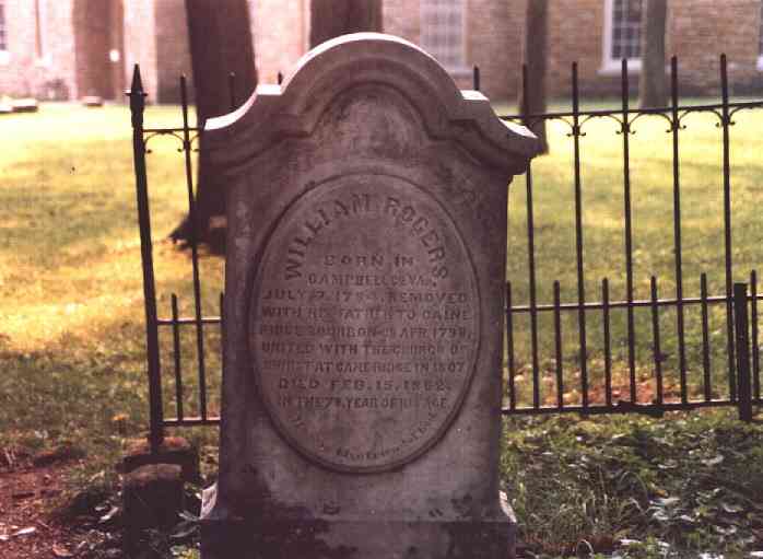 William Rogers tombstone at Cane Ridge, KY